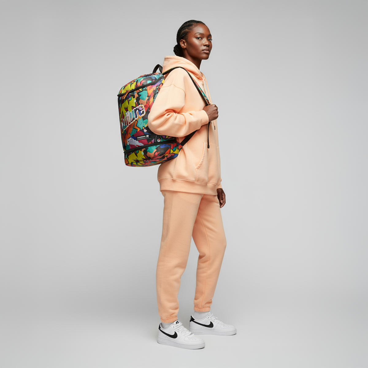Hoop Culture Hoop Vibe floral patterned basketball backpack. Hoop Culture Sweet Block Hoop Culture Backpack main image 3